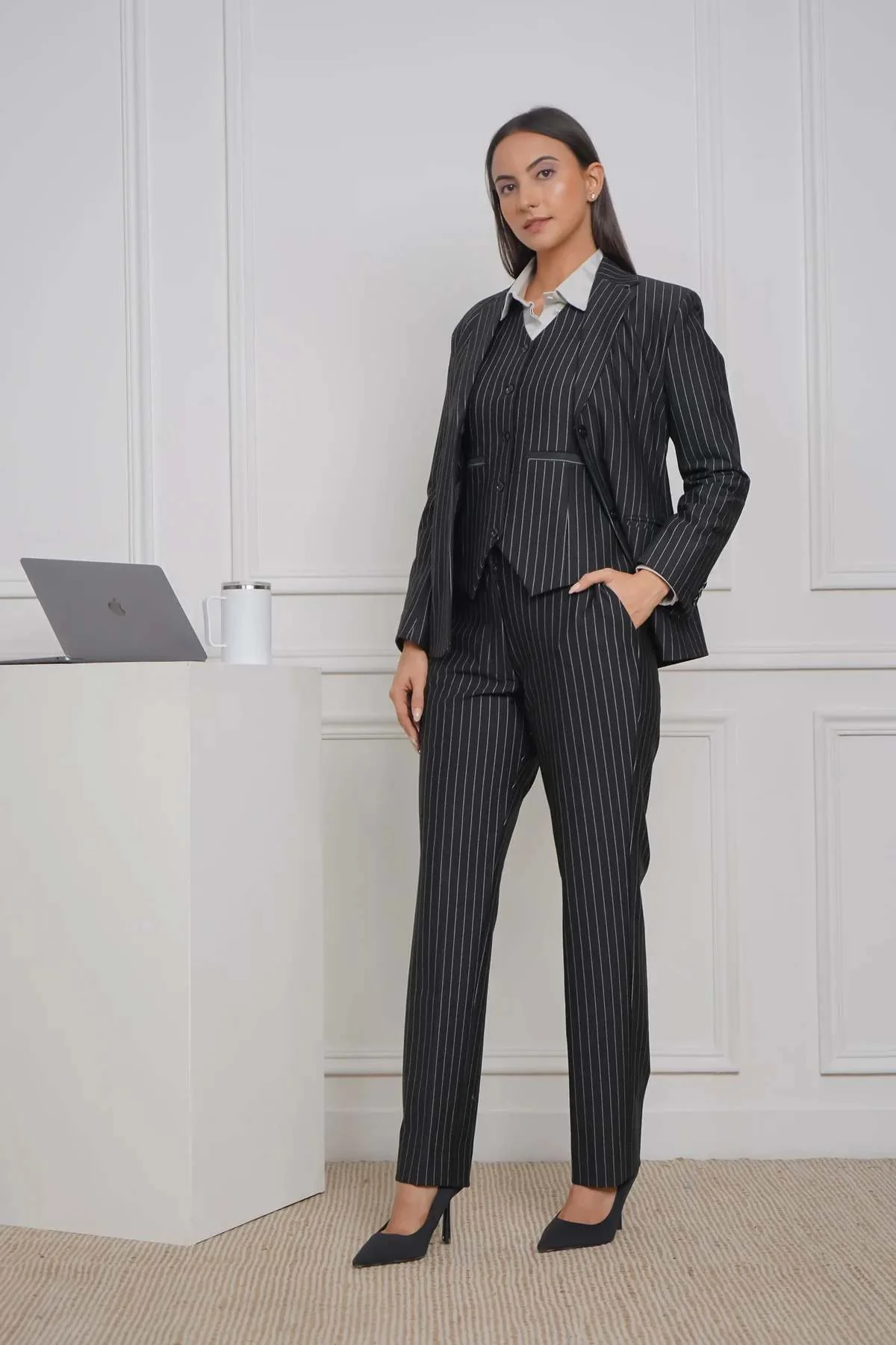 Suit to Pursue 3-Piece Pinstripe Suit Set for Women - Image 6