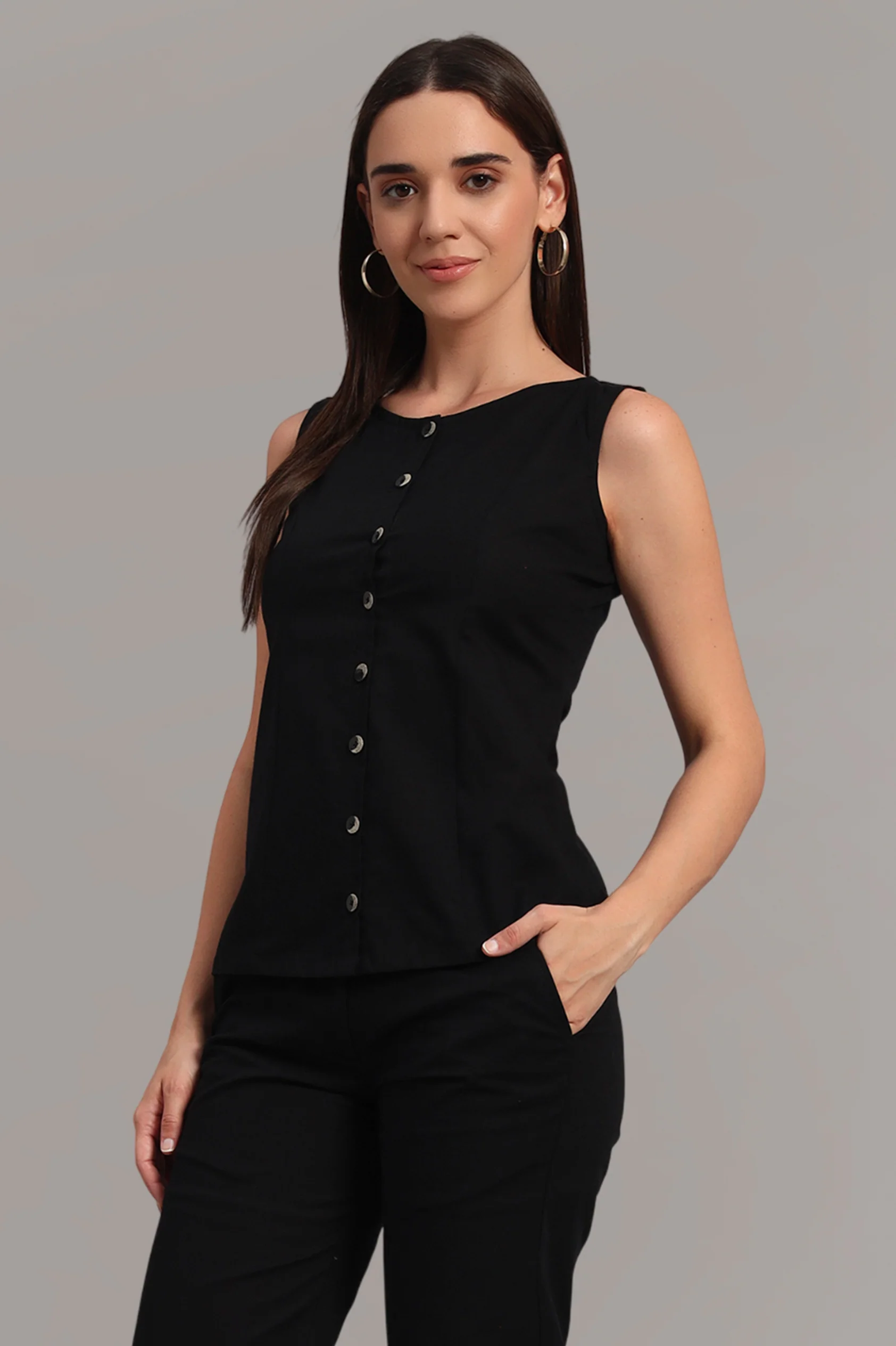 The Summer Ease Set – Black Cotton Linen - Image 2