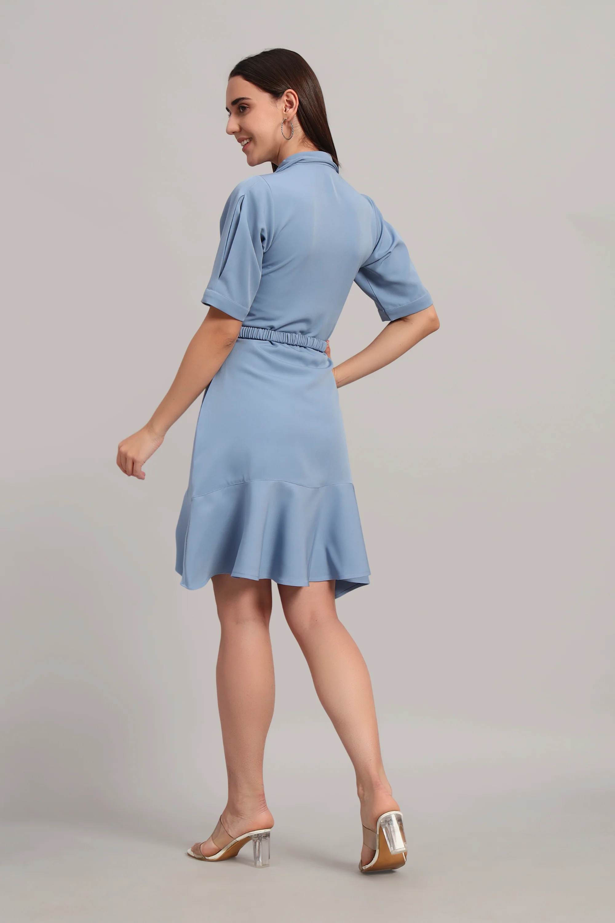 The Summer Shirt Dress – Powder Blue - Image 2
