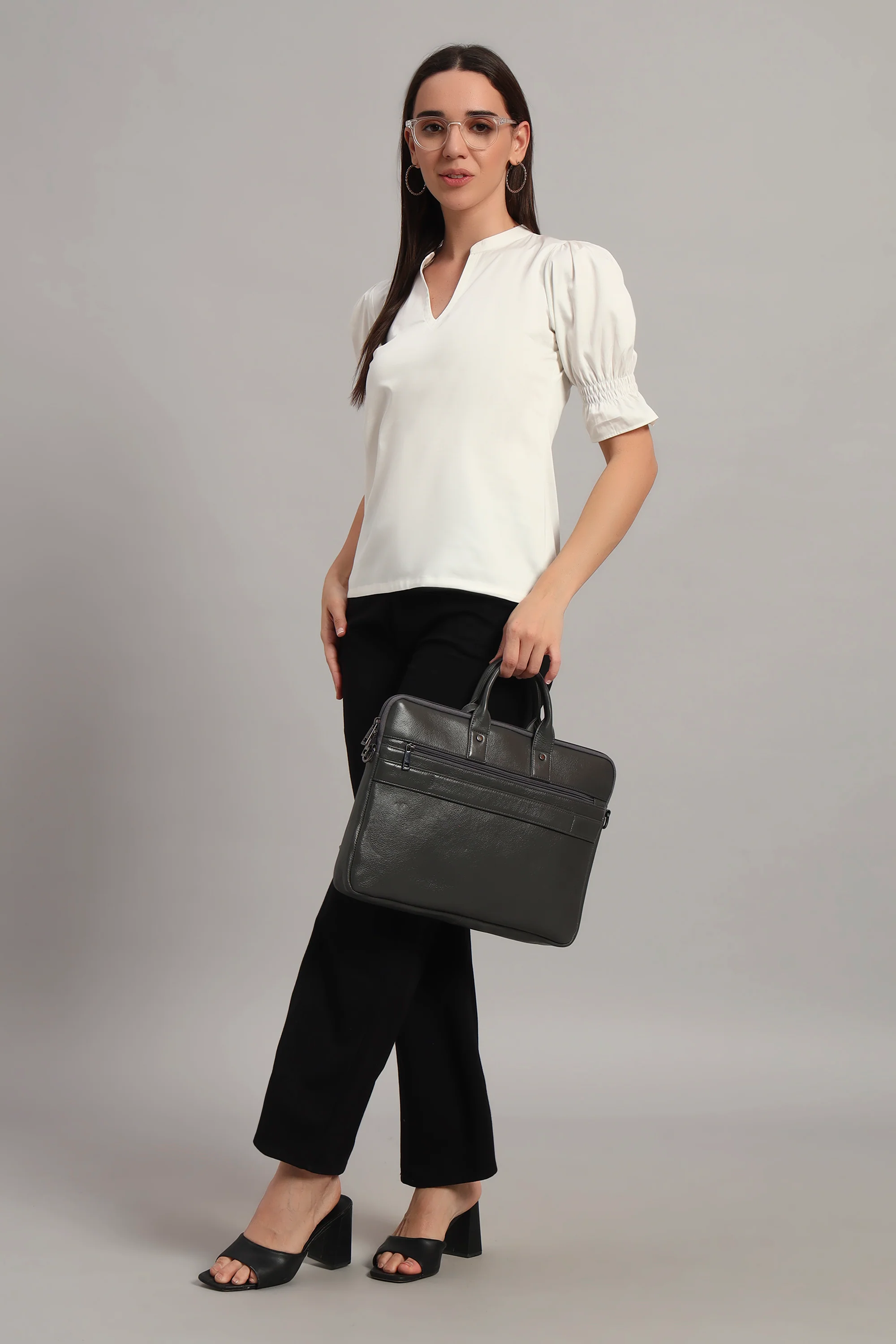 The Split Collar Classic Top, White - Image 6