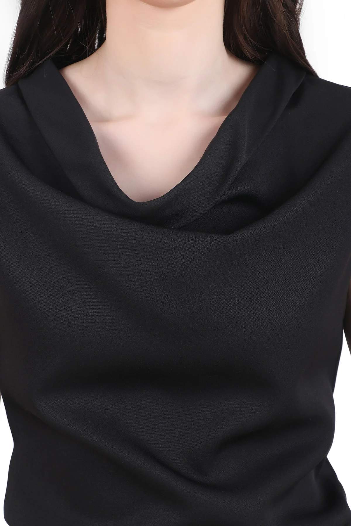 Timeless Draped Neck Top – Black - Image 6