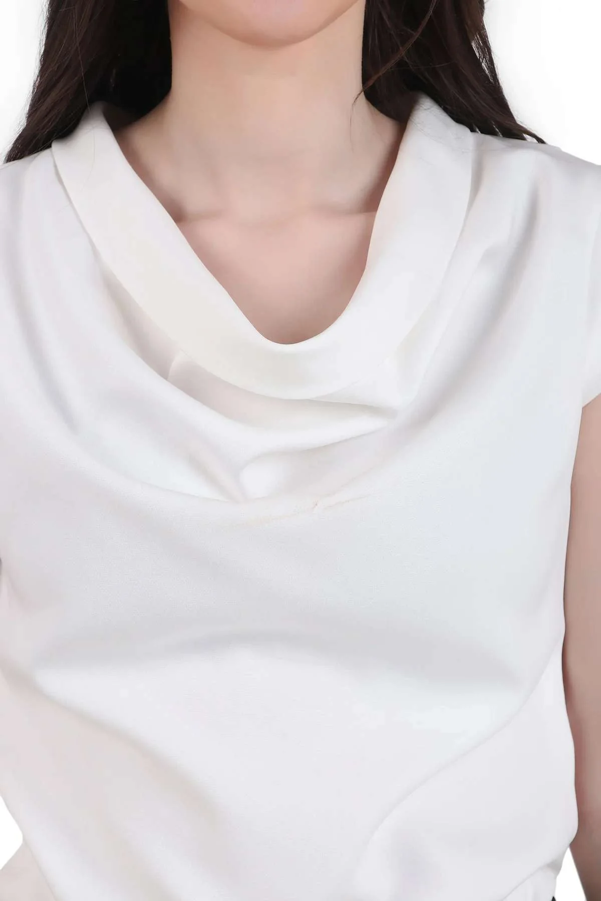 Timeless Draped Neck Top – Ivory - Image 6