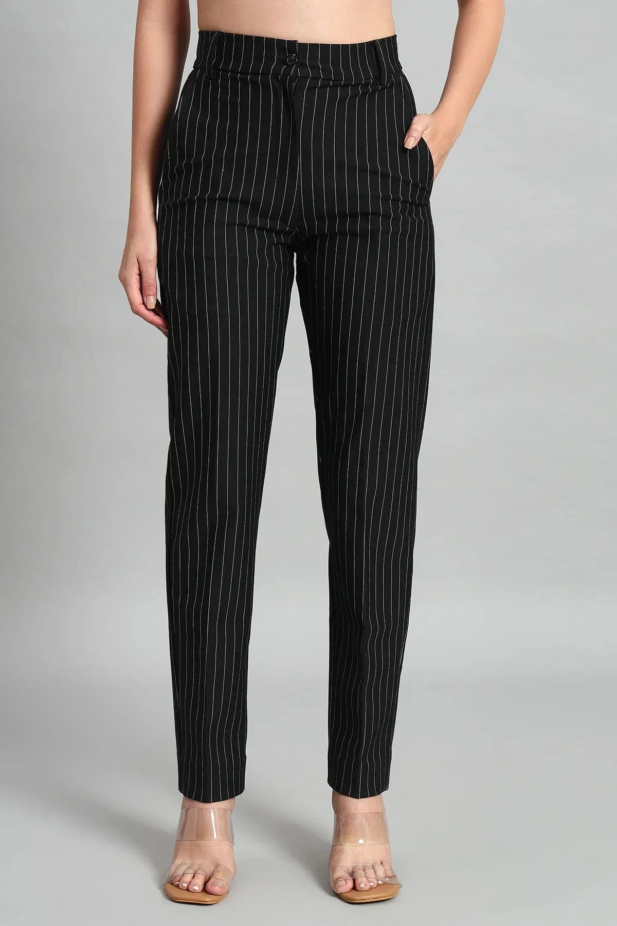 Waistcoat and Pant Co-ord Set – Pinstripe Black - Image 7