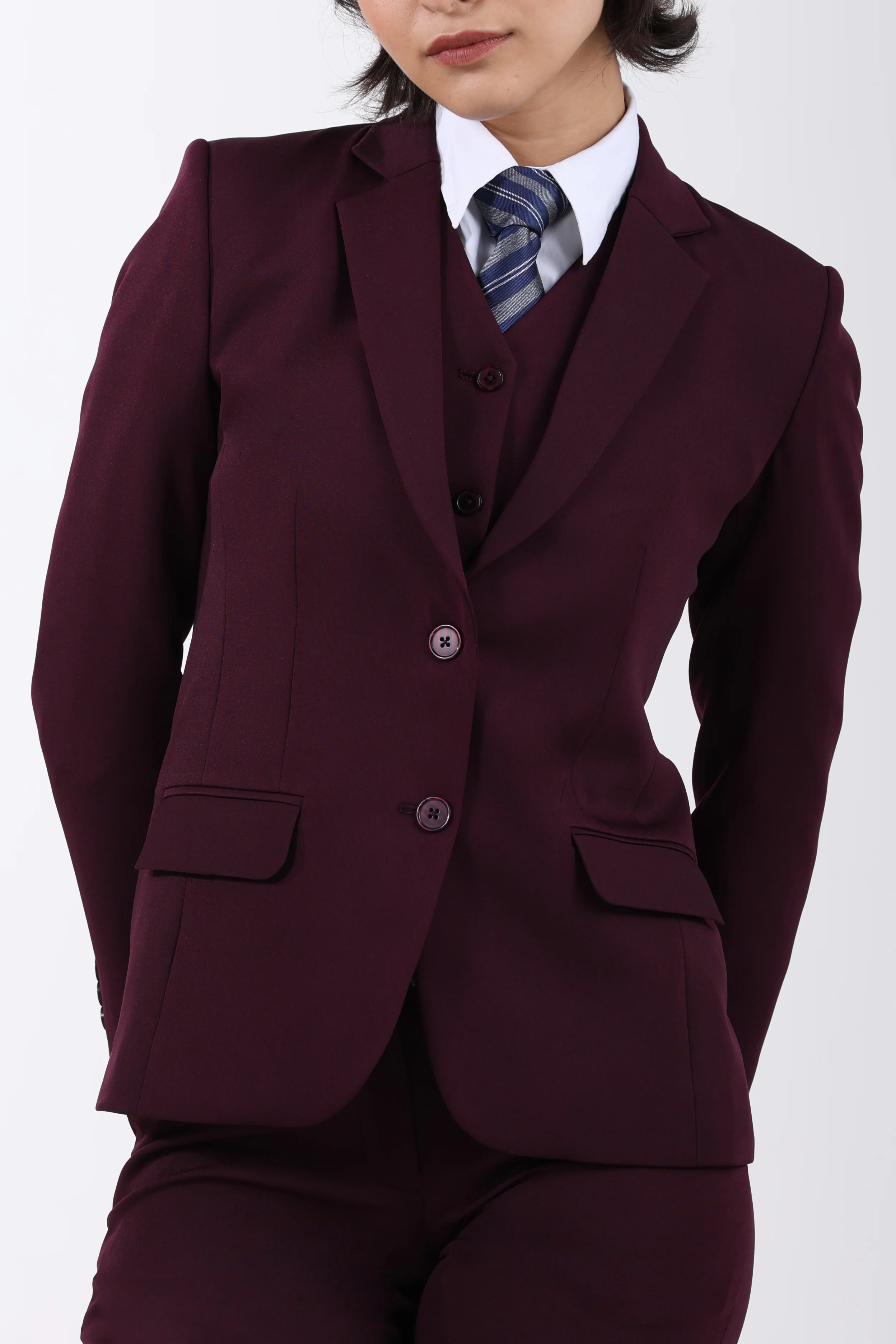 Wineberry Structure 3-Piece Suit Set – Plum - Image 13