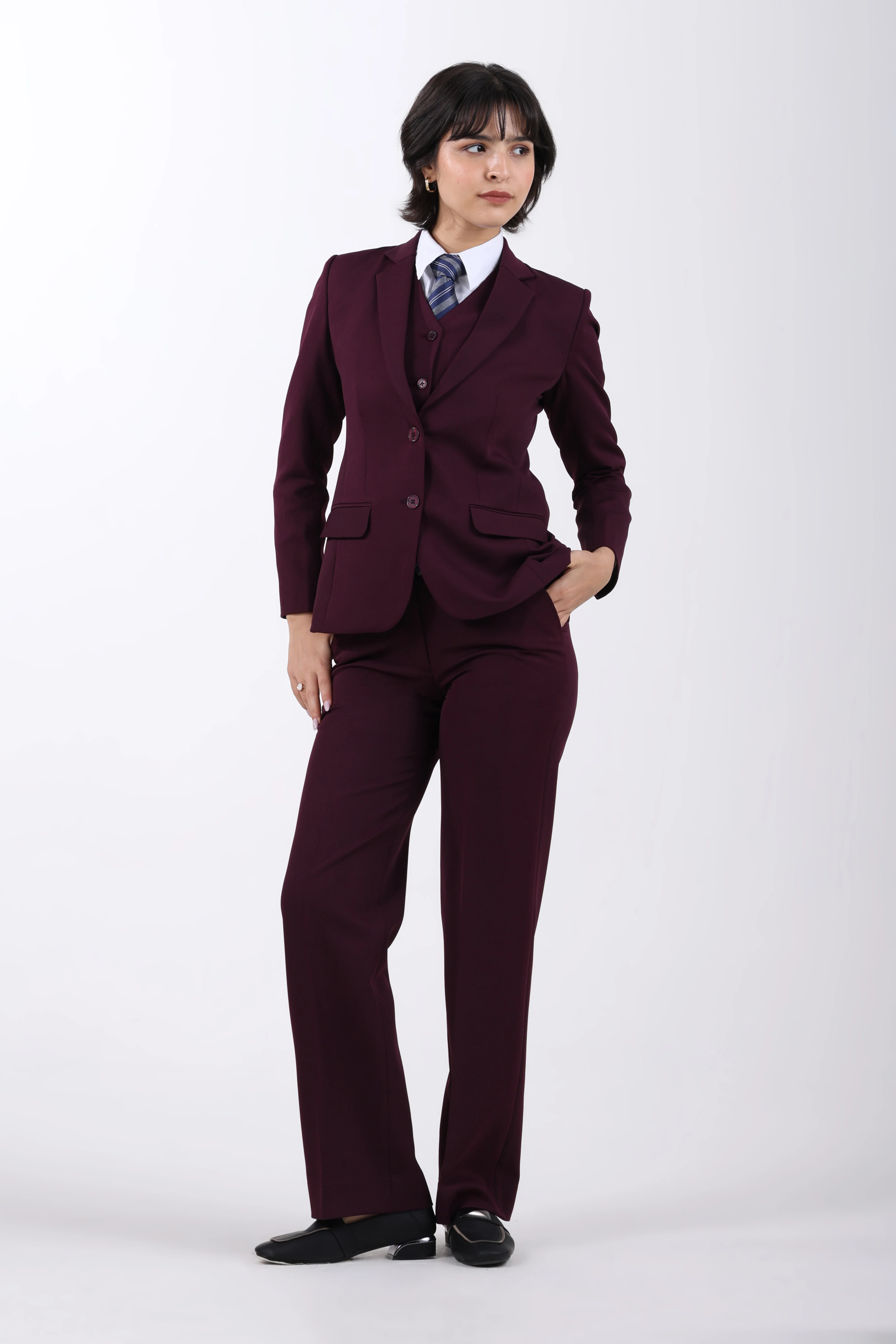 Wineberry Structure 3-Piece Suit Set – Plum - Image 6