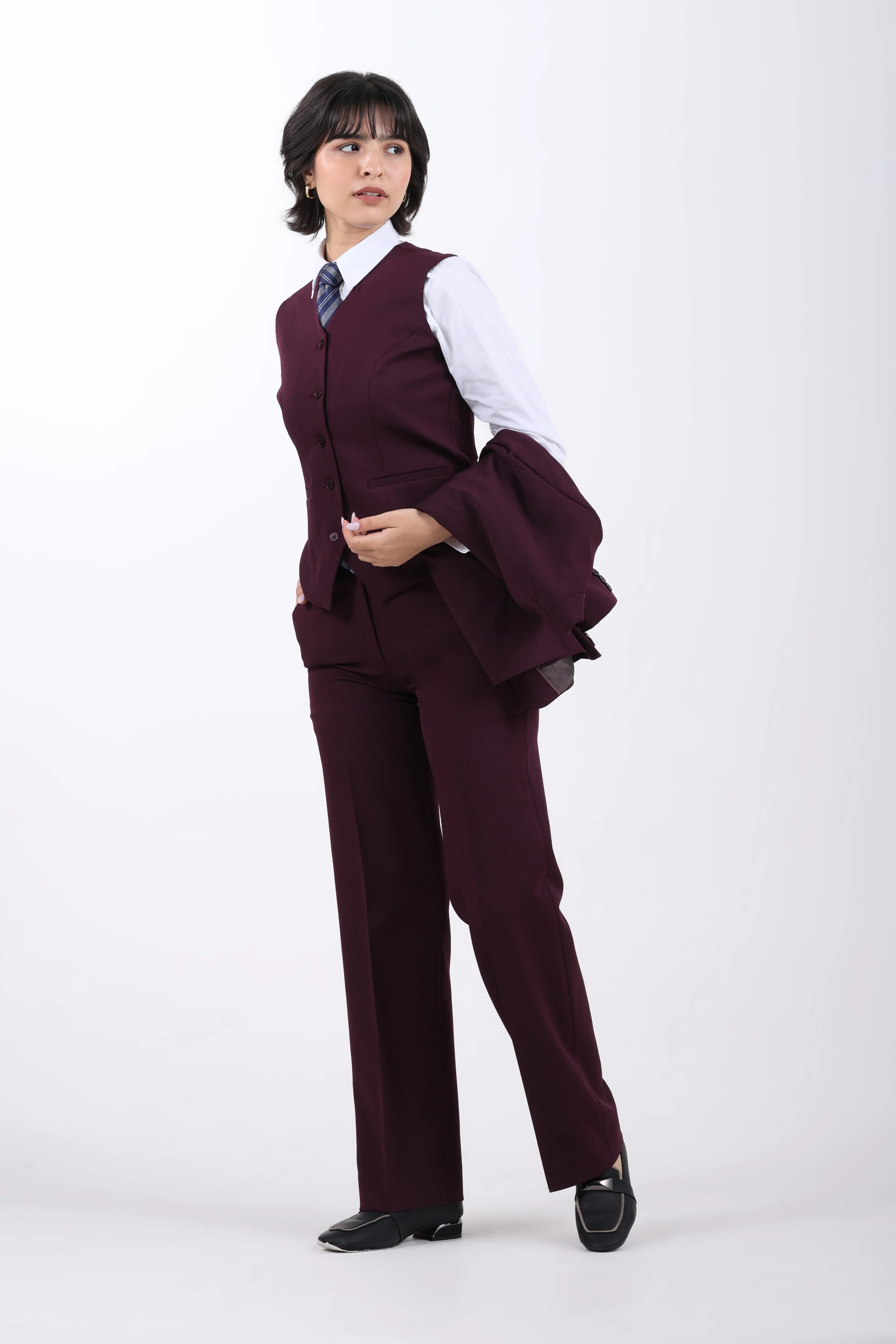 Wineberry Structure 3-Piece Suit Set – Plum - Image 9
